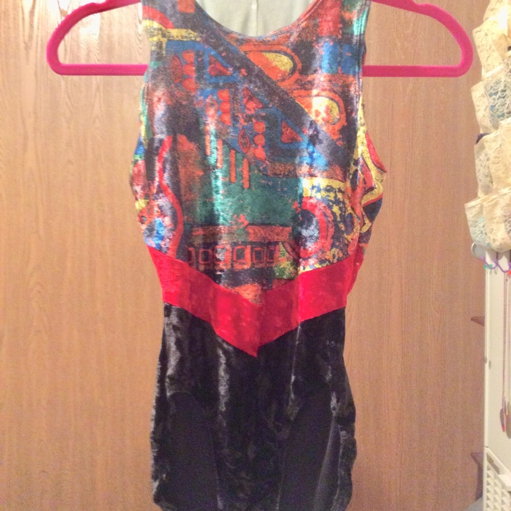 Velvet Leotard vtg vguc child Elite sportswear S